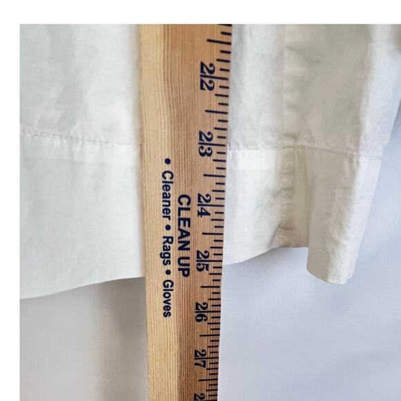 Vince Womens 8 White Button Up Pleated Long Sleeve Lightweight Summer Shirt - Picture 4 of 8